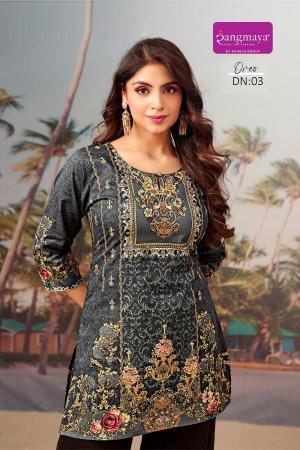 Rangmaya oreo short top wholesale market of kurtis in ludhiana
